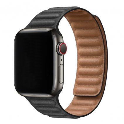 1068 kozeny reminek s magnetem pro apple watch cerny