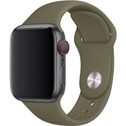 Jednobarevný řemínek pro Apple Watch - Khaki (Barva Khaki, Velikost 38/40/41mm, Obvod S-M (menší až střední obvod zápěstí))