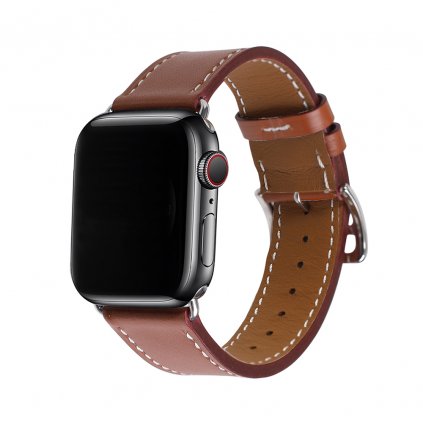 1284 1 kozeny reminek s prezkou pro apple watch svetle hnedy