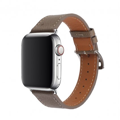 Kožený řemínek s přeskou pro Apple Watch - Tmavě hnědá