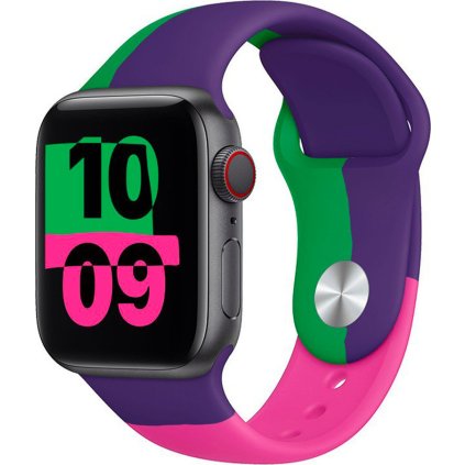 Barevný řemínek pro Apple Watch - Cha-Cha (Velikost 38/40/41mm, Obvod S-M (menší až střední obvod zápěstí), Barva Fialová)
