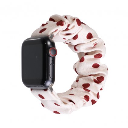 1431 stylovy reminek pro apple watch bily s cervenymi puntiky