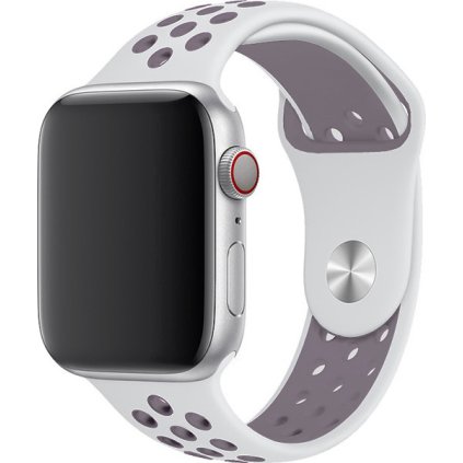 Sportovní řemínek na Apple Watch - Bílá levandule (Velikost 38/40/41mm, Obvod M-L (střední až větší obvod zápěstí), Barva Bílo-fialová)