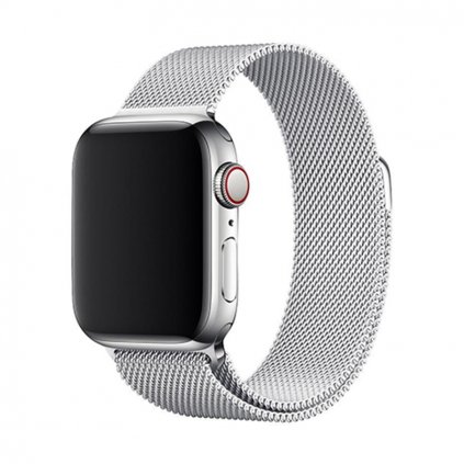 Elegantní řemínek pro Apple Watch v milánském stylu - Stříbrný