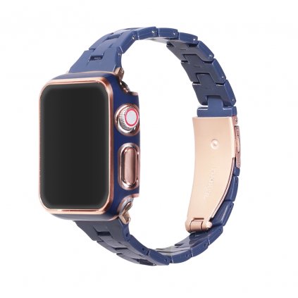 Elegantní řemínek s pouzdrem pro Apple Watch - Modrý