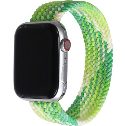 Pletený navlékací řemínek pro Apple Watch - Limetka (Velikost 38/40/41mm, Obvod M (střední obvod zápěstí), Barva Zeleno-šedá)