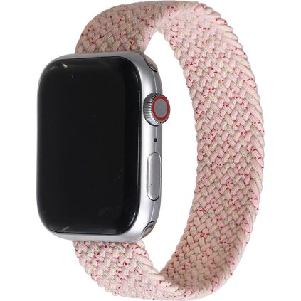 Pletený navlékací řemínek pro Apple Watch - Pink Star (Velikost 38/40/41mm, Barva Světle růžová, Obvod S (menší obvod zápěstí))