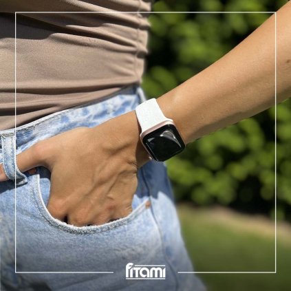 Letní řemínek pro Apple Watch - Bílý čtyřlístek (Barva Bílá, Velikost 38/40/41mm, Obvod S-M (menší až střední obvod zápěstí))