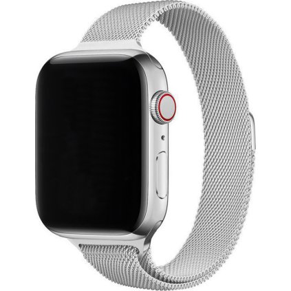 Elegantní dámský řemínek pro Apple Watch v milánském stylu - Stříbrný (Velikost 38/40/41mm, Barva Stříbrná)