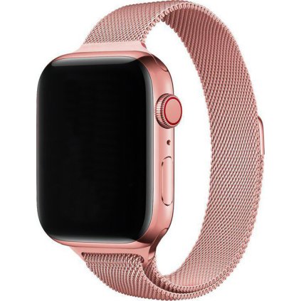 Elegantní dámský řemínek pro Apple Watch v milánském stylu - Pink gold (Velikost 38/40/41mm, Barva Pink Gold)