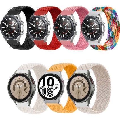 Pletený navlékací řemínek pro chytré hodinky 20mm vel. M/L (Velikost 20mm, Obvod M-L (střední až větší obvod zápěstí), Barva Žlutá)