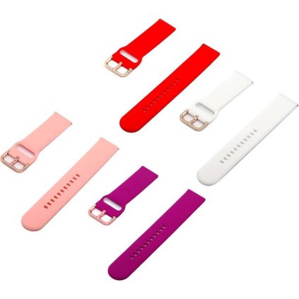 Jednobarevný řemínek pro chytré hodinky 20mm vel.M/L (Velikost 20mm, Obvod M-L (střední až větší obvod zápěstí), Barva Dragon fruit)