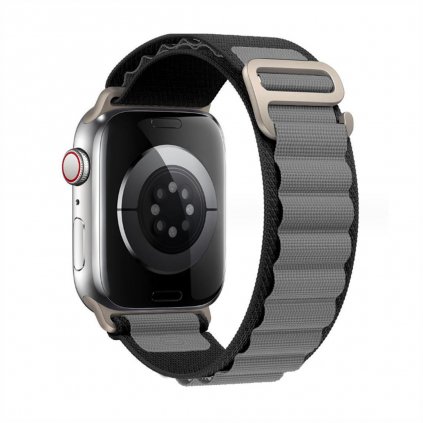 2760 nylonovy reminek alpsky tah na apple watch black grey