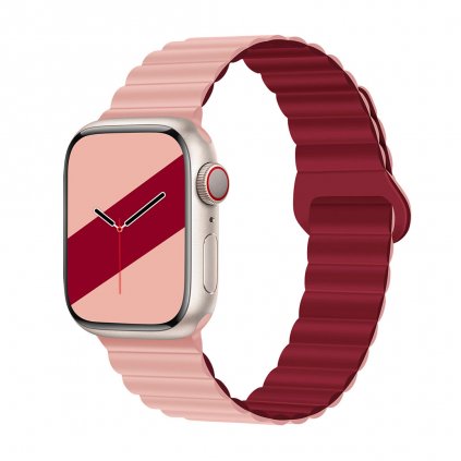 Stylový řemínek s magnetem pro Apple Watch - Pink Red