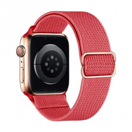 Nastavitelný nylonový řemínek na Apple Watch - Rose Red