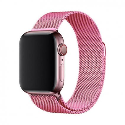 Elegantní řemínek pro Apple Watch v milánském stylu - Pink