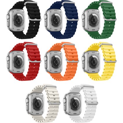 Vroubkovaný řemínek s přezkou pro Apple Watch 38/40/41/42(S10)mm (Barevná varianta Černý)