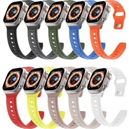 Silikonový vroubkovaný řemínek pro Apple Watch 38/40/41/42(S10)mm (Barevná varianta Černý)