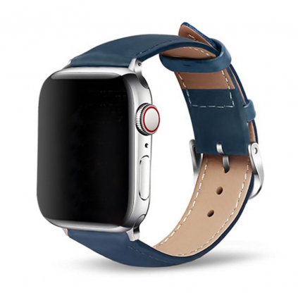 333 1 kozeny reminek pro apple watch tmave modry