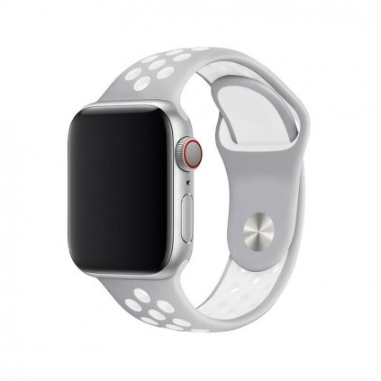 Sportovní řemínek na Apple Watch - Stříbrno-bílá