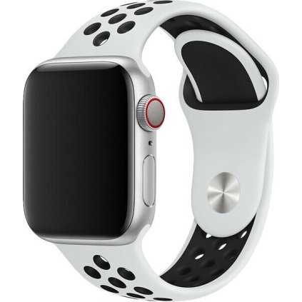 Sportovní řemínek na Apple Watch - Bílo-černý (Barva Bílo-černá, Velikost 38/40/41mm, Obvod S-M (menší až střední obvod zápěstí))