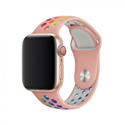 402 sportovni reminek na apple watch rainbow pink