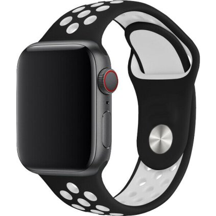 Sportovní řemínek na Apple Watch - Černo-bílý (Velikost 38/40/41mm, Obvod S-M (menší až střední obvod zápěstí), Barva Černo-bílá)