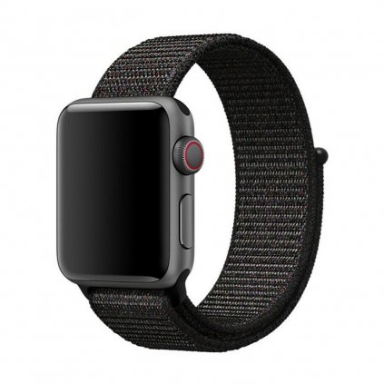 441 nylonovy reminek na apple watch cerno cerveny