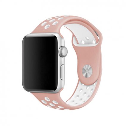 Sportovní řemínek na Apple Watch - Růžovo-bílý
