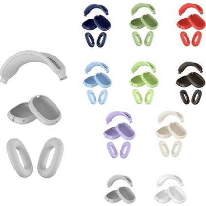 Silikonový set 3v1 pro Airpods Max (Barva Modrá)