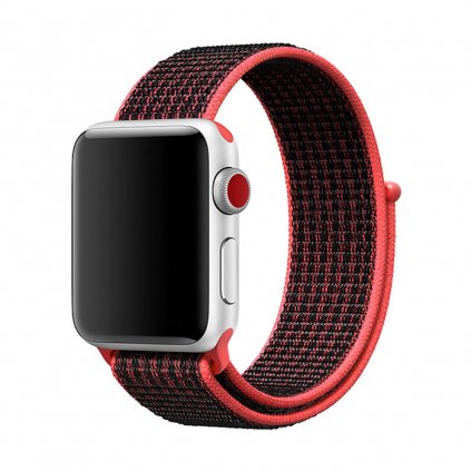 675 nylonovy reminek na apple watch cerveno cerny