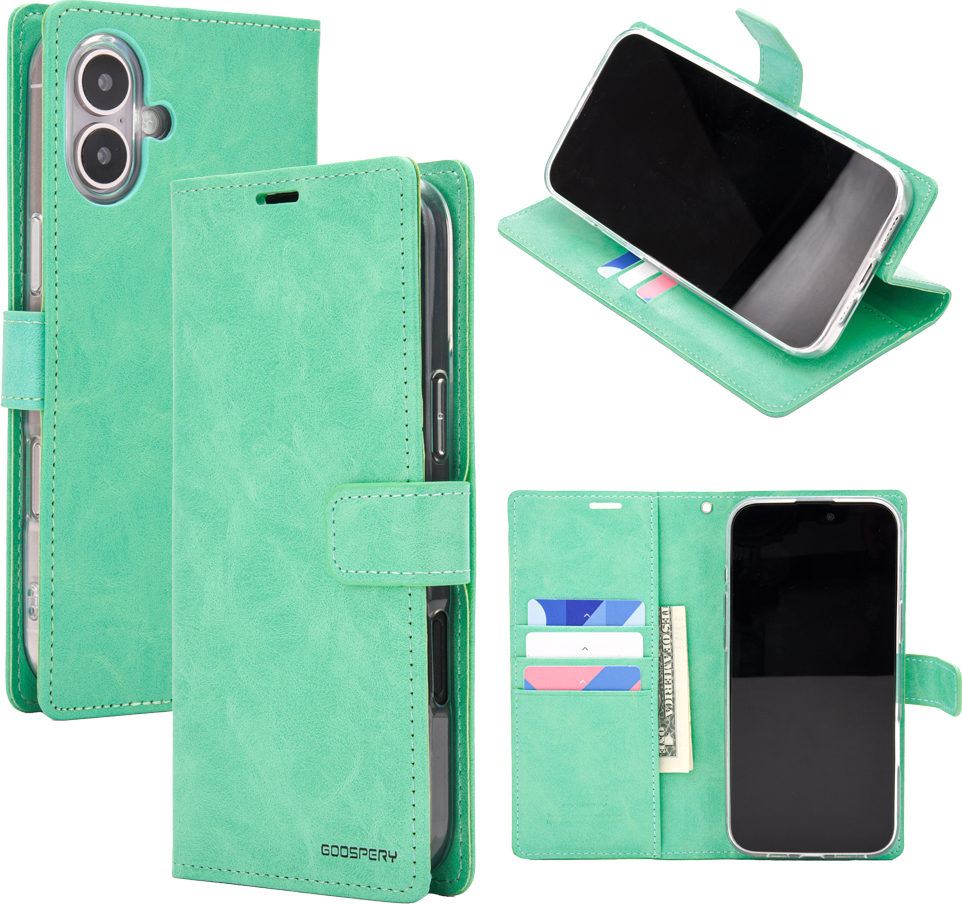 Mercury Ochranné pouzdro na iPhone 16 PLUS - Mercury, Bluemoon Diary Mint