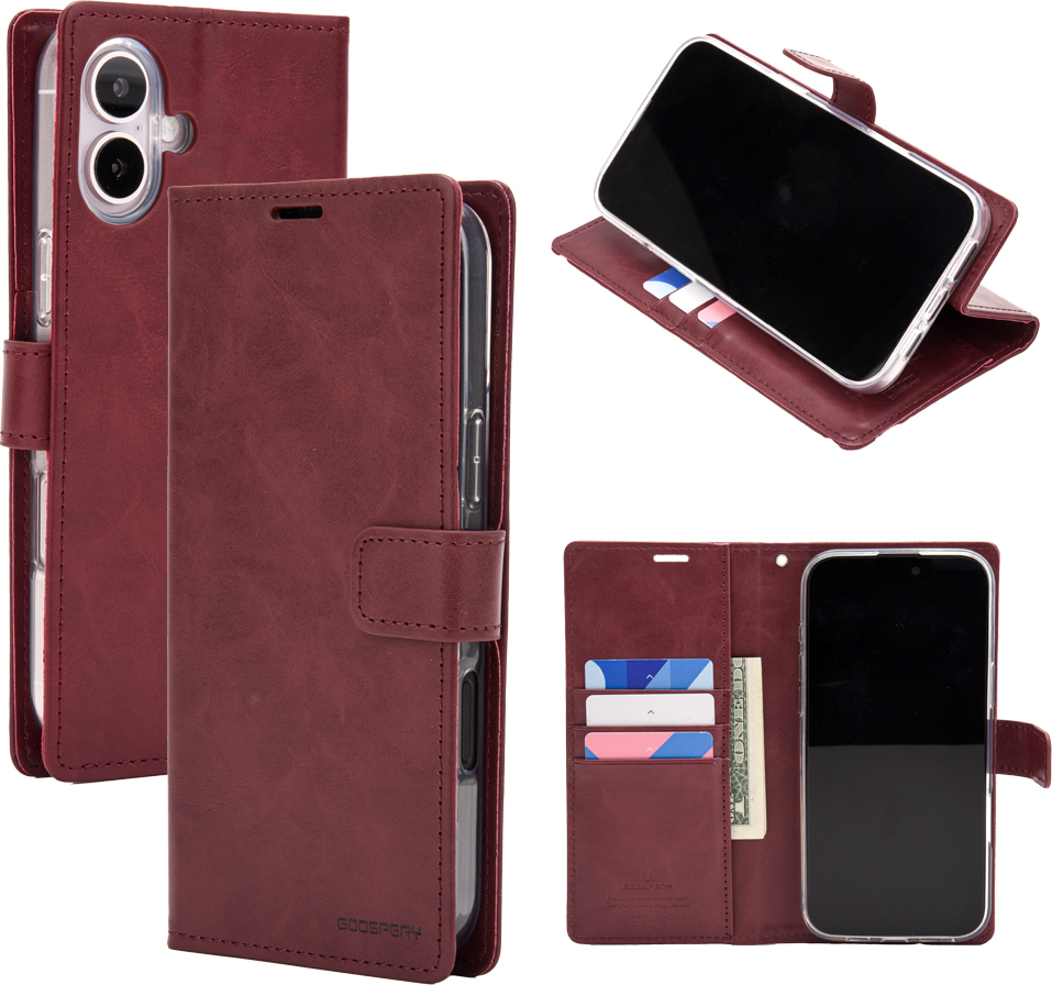 Mercury Ochranné pouzdro na iPhone 16 PLUS - Mercury, Bluemoon Diary Wine