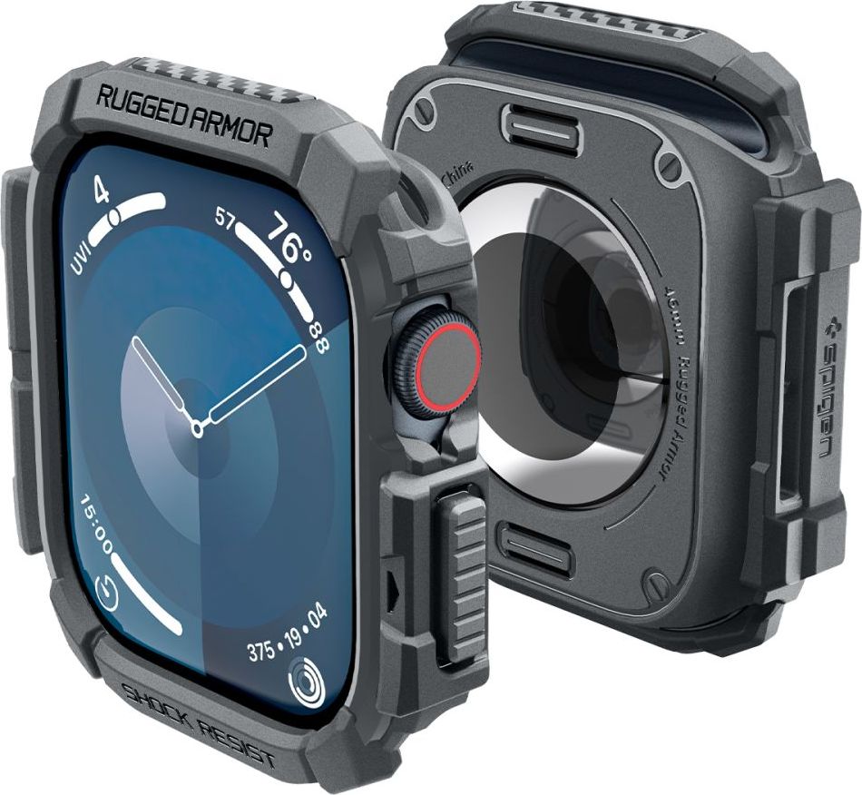 Spigen Rugged Armor kryt pro Apple Watch 10 (46mm) tmavě šedý