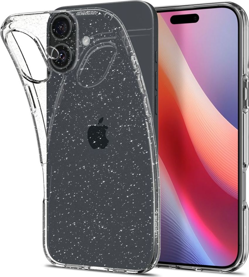 Spigen Liquid Crystal Glitter kryt iPhone 16 Plus crystal quartz