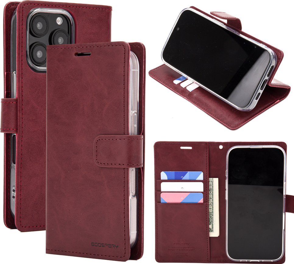 Mercury Ochranné pouzdro na iPhone 16 Pro - Mercury, Bluemoon Diary Wine