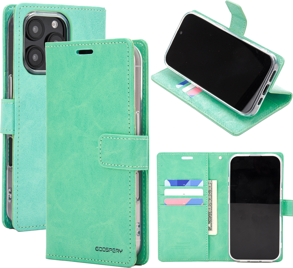 Mercury Ochranné pouzdro na iPhone 16 Pro - Mercury, Bluemoon Diary Mint