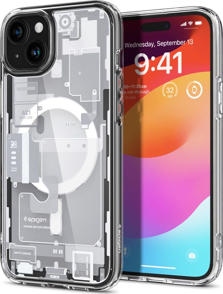 Spigen Ultra Hybrid MagFit kryt iPhone 15 Plus zero one bílý