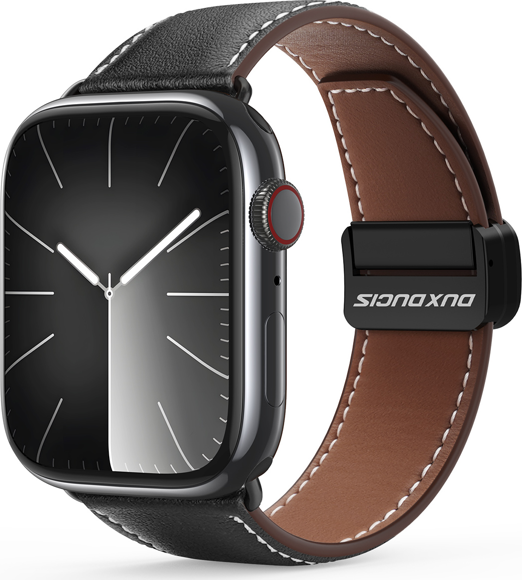 DUX DUCIS YA - Z přírodní kůže řemínek Apple Watch 38/40/41mm černý