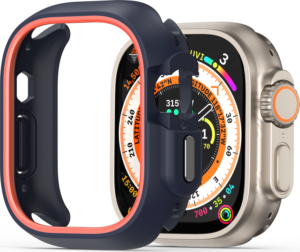 DuxDucis Ochranný kryt na Apple Watch 49mm - DuxDucis, Bamo Midnight/Orange