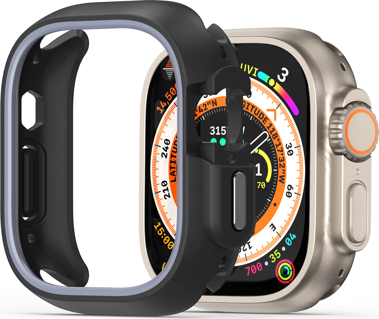DuxDucis Ochranný kryt na Apple Watch 49mm - DuxDucis, Bamo Black/Gray
