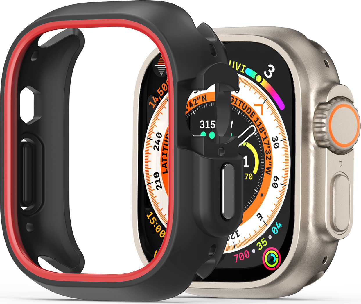 DuxDucis Ochranný kryt na Apple Watch 49mm - DuxDucis, Bamo Black/Red