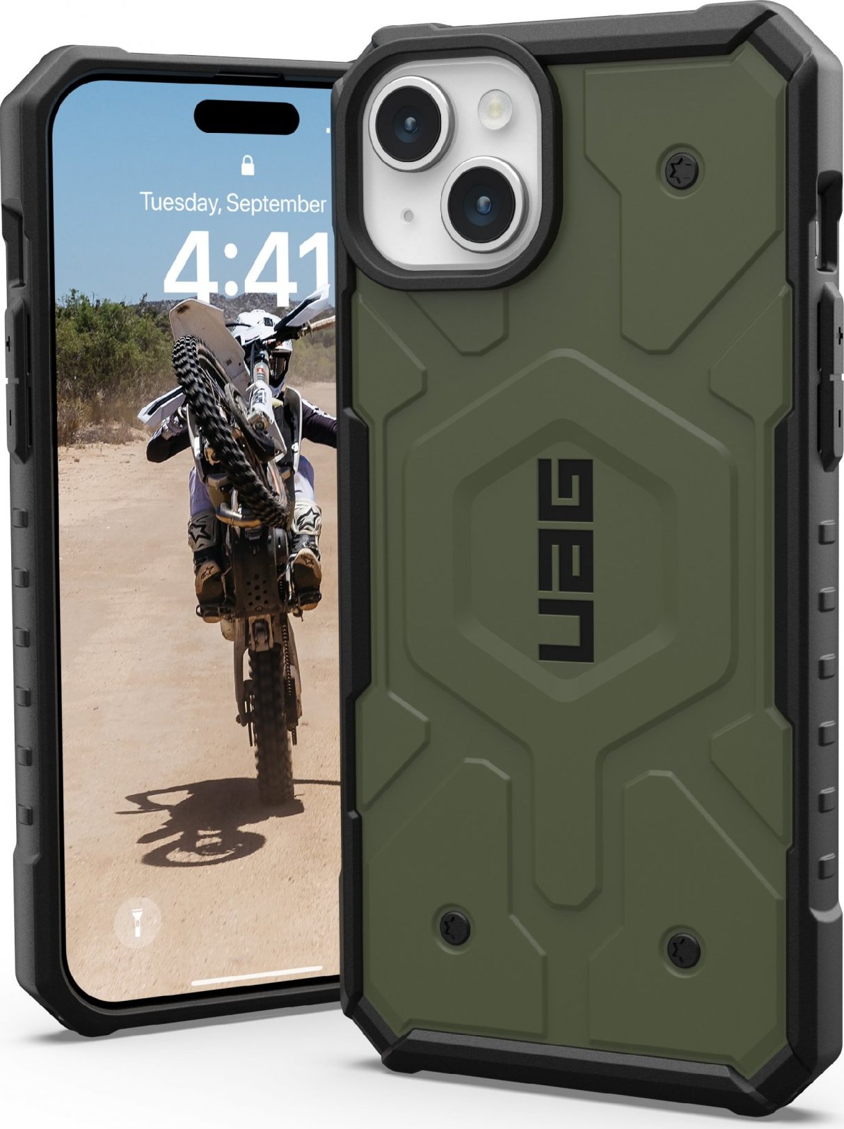 Urban Armor Gear Ochranný kryt na iPhone 15 PLUS - UAG, Pathfinder MagSafe Olive Drap