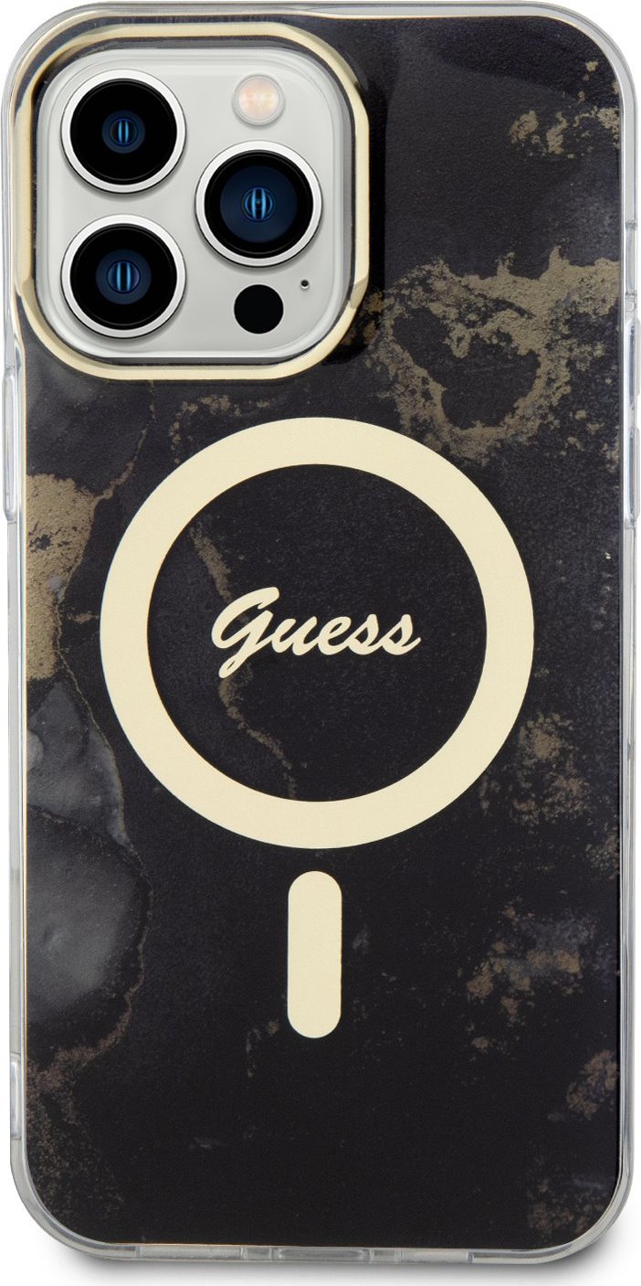 Guess Ochranný kryt pro iPhone 14 Pro MAX - Guess, Marble IML MagSafe Black