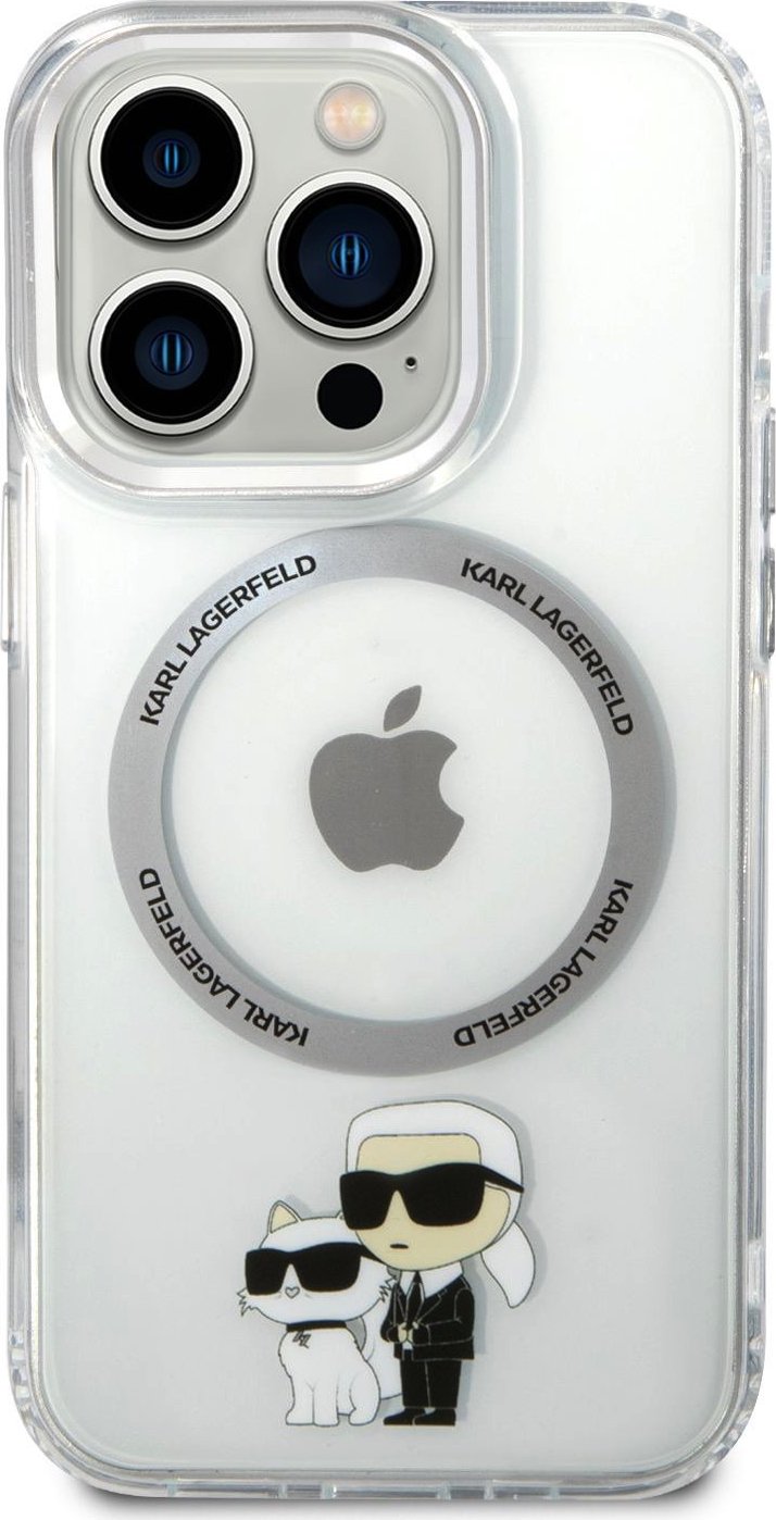 Karl Lagerfeld IML Karl and Choupette NFT MagSafe zadní kryt pro iPhone 15 Pro čirý