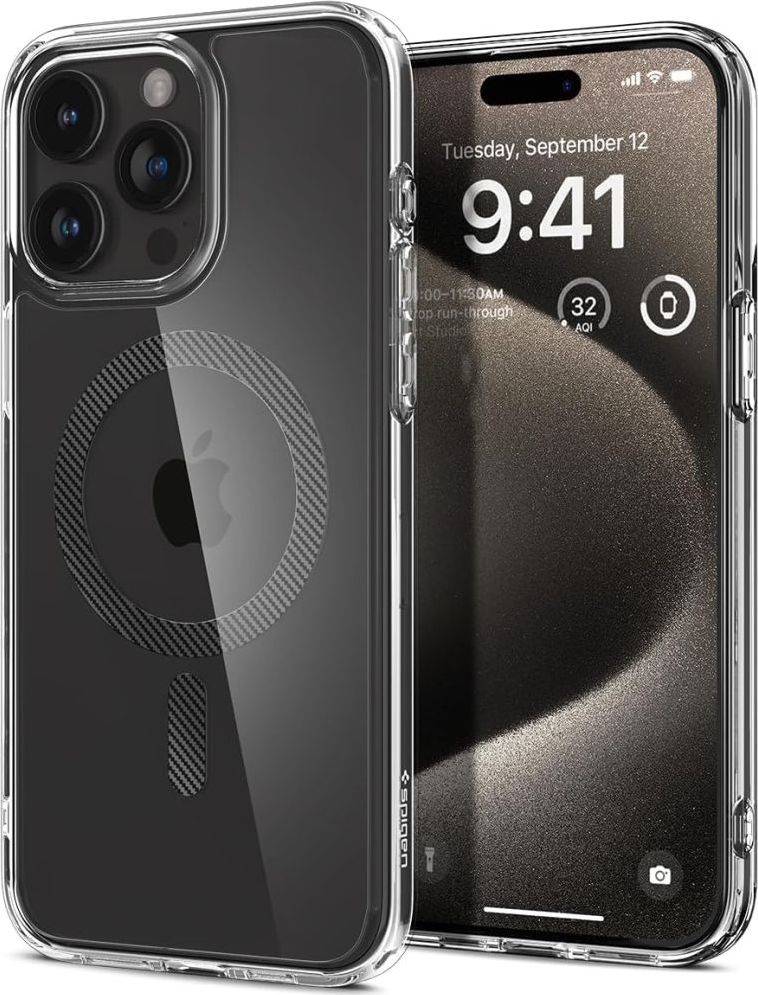 Spigen Ultra Hybrid MagFit kryt iPhone 15 Pro karbonový