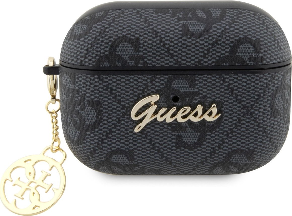 Guess 4G Script Heart PC/PU pouzdro Airpods Pro 2 černé