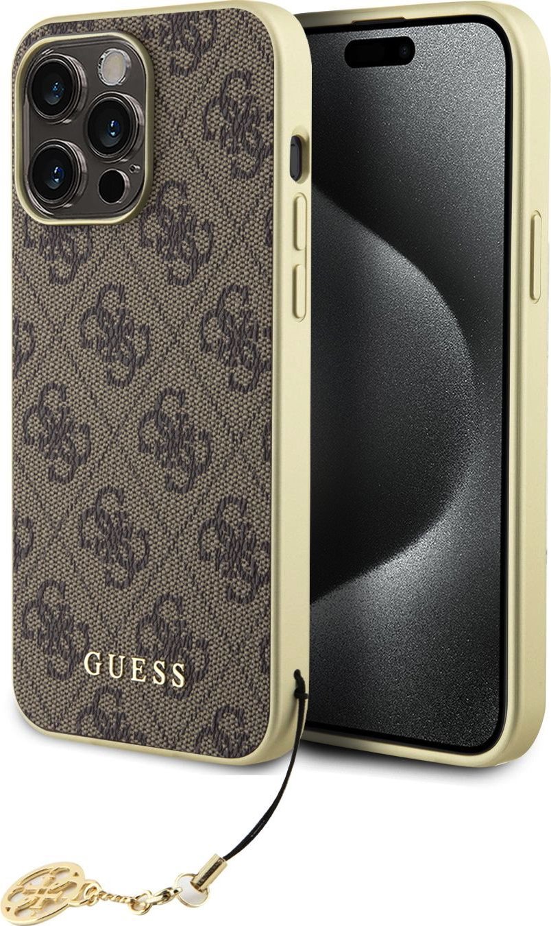 Guess Ochranný kryt na iPhone 15 Pro MAX - Guess, 4G Charms Brown