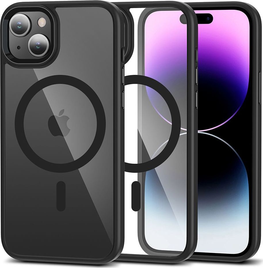 Tech-Protect Ochranný kryt na iPhone 15 - Tech-Protect, Magmat MagSafe Black/Clear