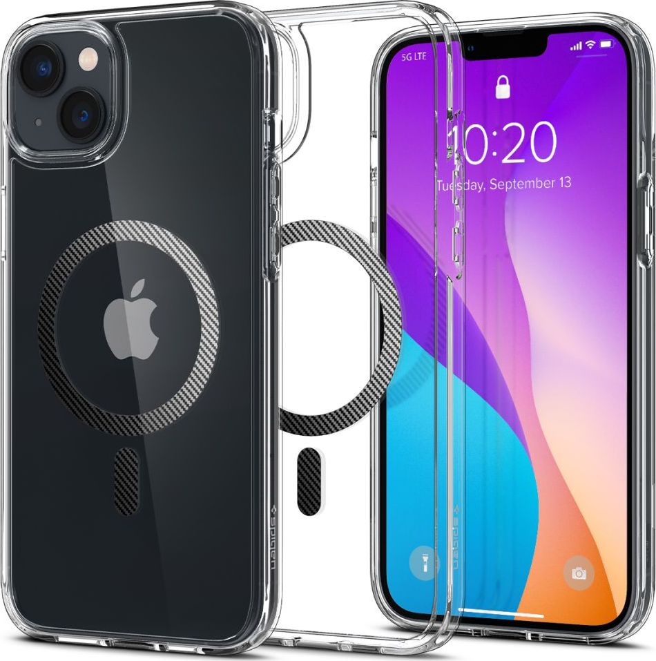 Spigen Ochranný kryt pro iPhone 14 - Spigen, Ultra Hybrid Mag Carbon Fiber